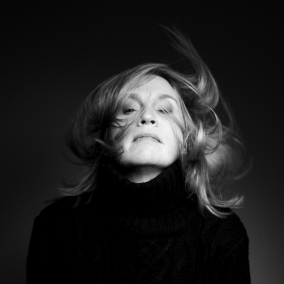 Artistic black and white studio portrait in Lisbon